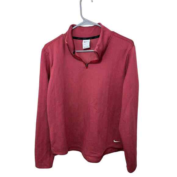 Nike Therma-Fit Half-Zip Top DD6572-690 Large Red Sweatshirt Women’s Long Sleeve - Picture 1 of 10